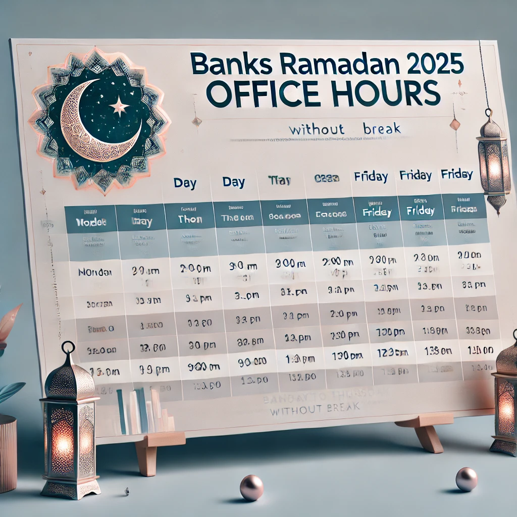 Banks Ramadan timing 2025