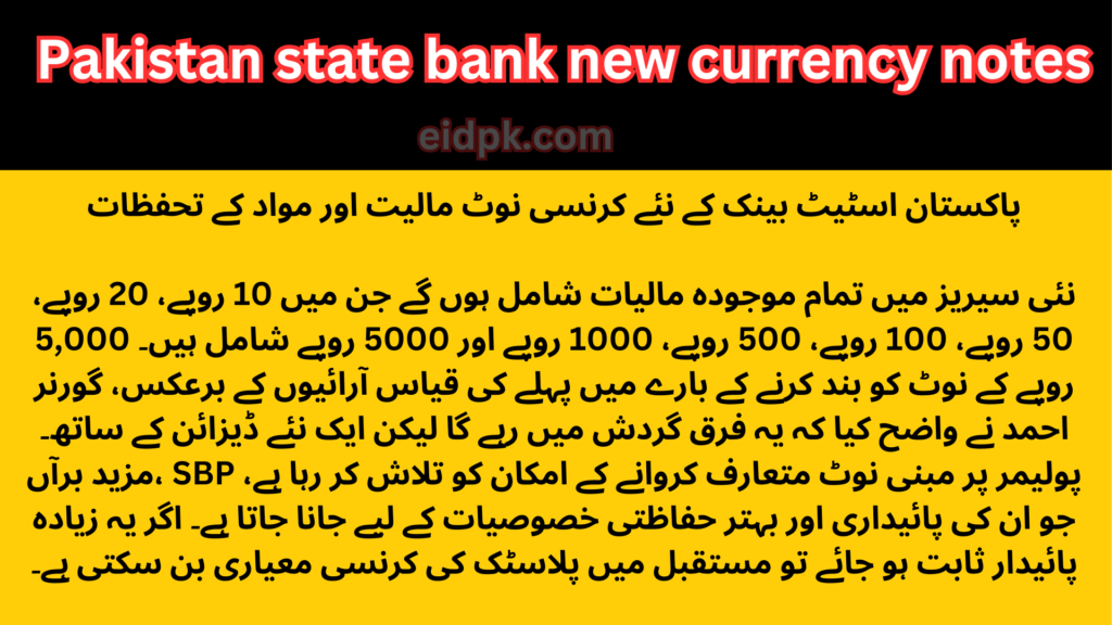 Pakistan state bank new currency notes